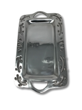 Charola rectangular pewter bordes calados   18835