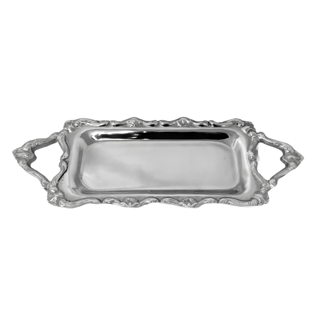 Charola de pewter cordon decorado 18817