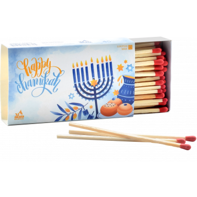 Box of 45 extra-long Hanukkah matches 25071