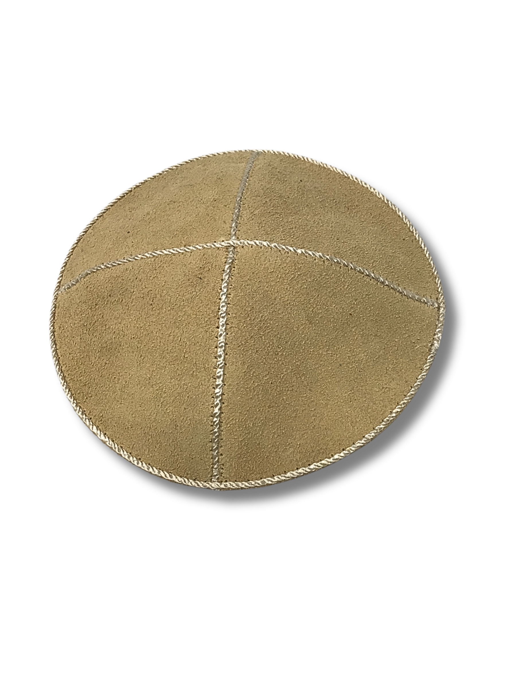 Kipa de cuero lisa  grande,  color Beige claro