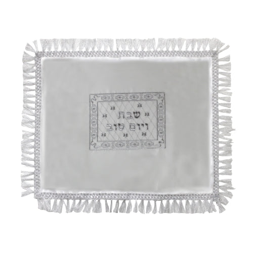 Mantel cubre jala de satin blanco bordado rectangular 61152 - Libreria Jerusalem Centro