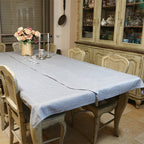 Mantel  de  mesa para shabat  con camino  gris 140 x 220 cm. 64763