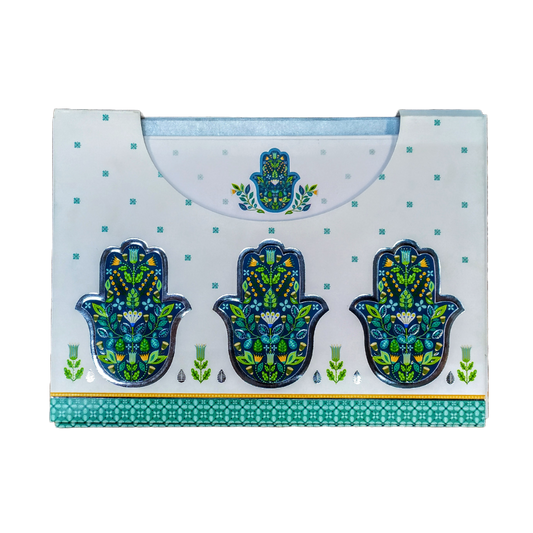 Green hamsa decorated note card 766493-1