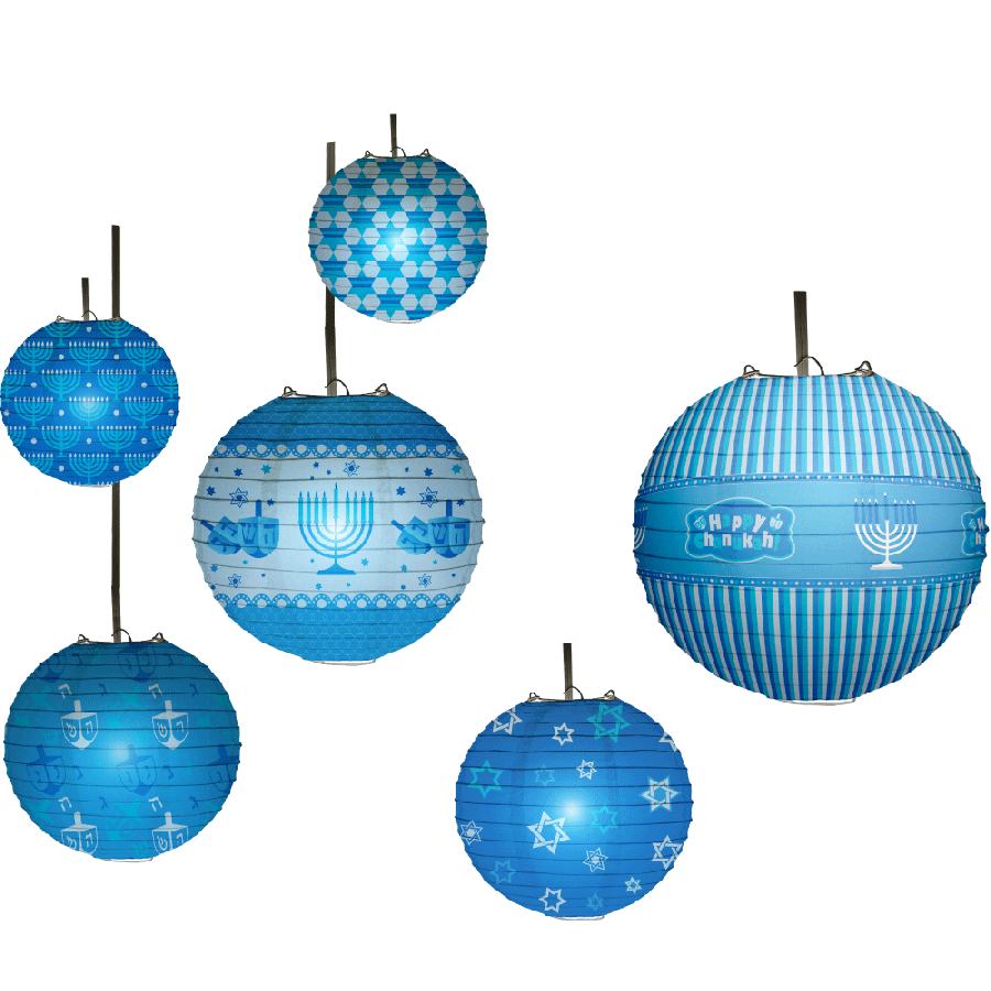 Chanukah led paper lanterns 78291