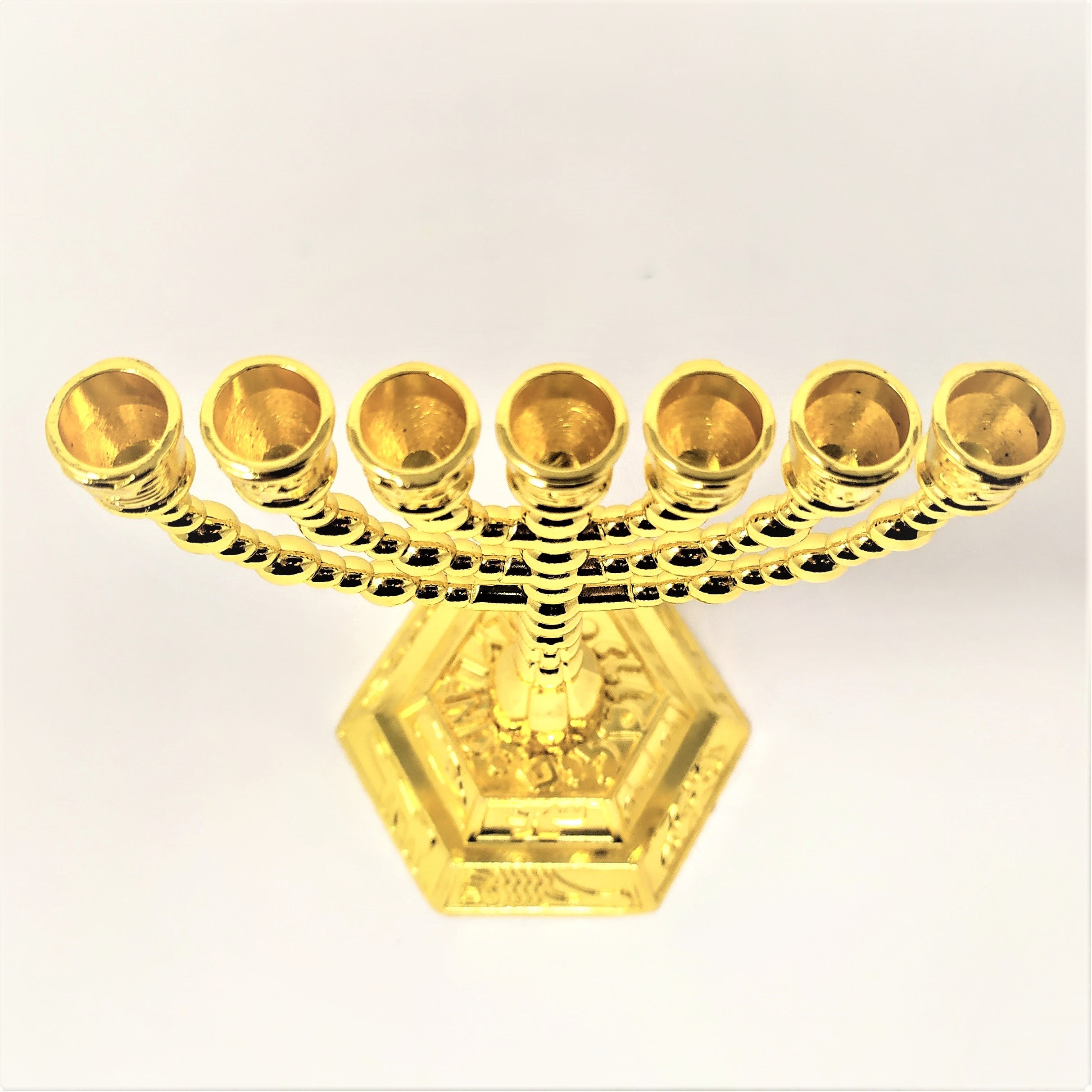 Menora 7 brazos 12 tribus 11 cm Dorado brillante 96136