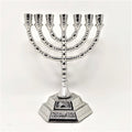 Menorah 7 arms 12 tribes 13 cm Shiny silver 96137