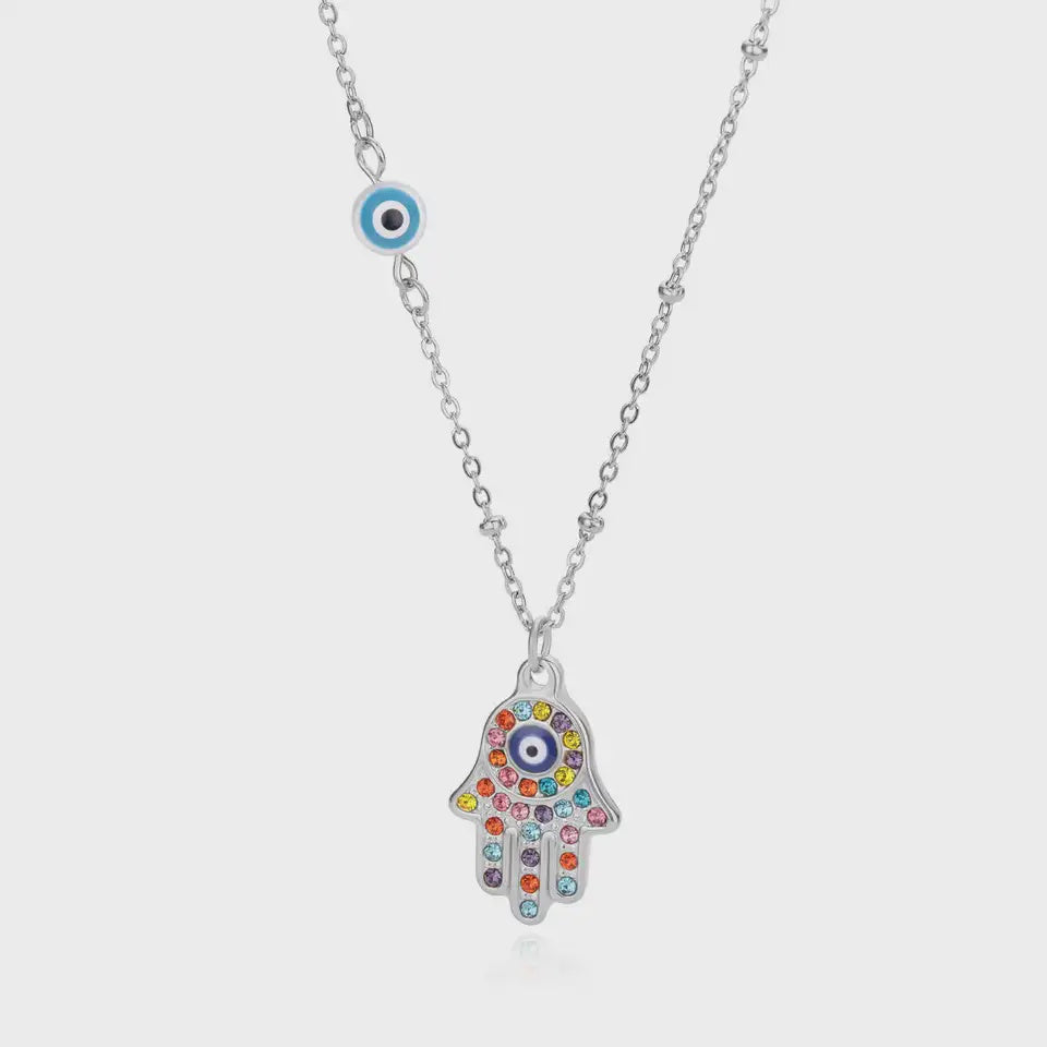 Collar hamsa plata 11512