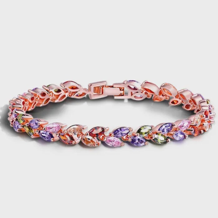 Tree leaf zircon bracelet 11514