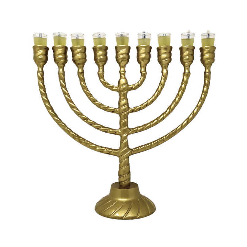 9-branched pewter hanukiah for vessels 16708