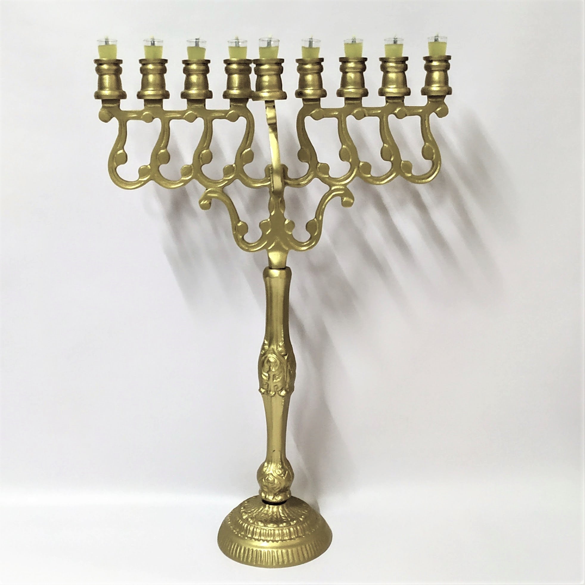 9-branched, jumbo, golden chanukiah for vessels 16710