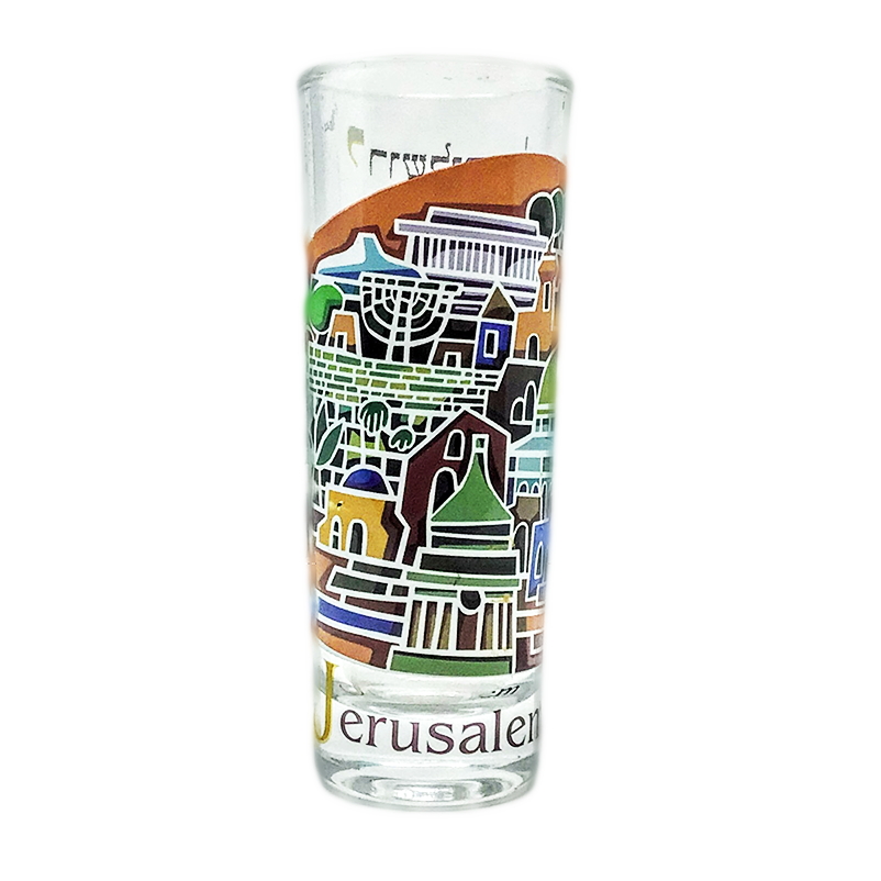 Vaso tequilero Ciudad de Jerusalem dibujo 04842