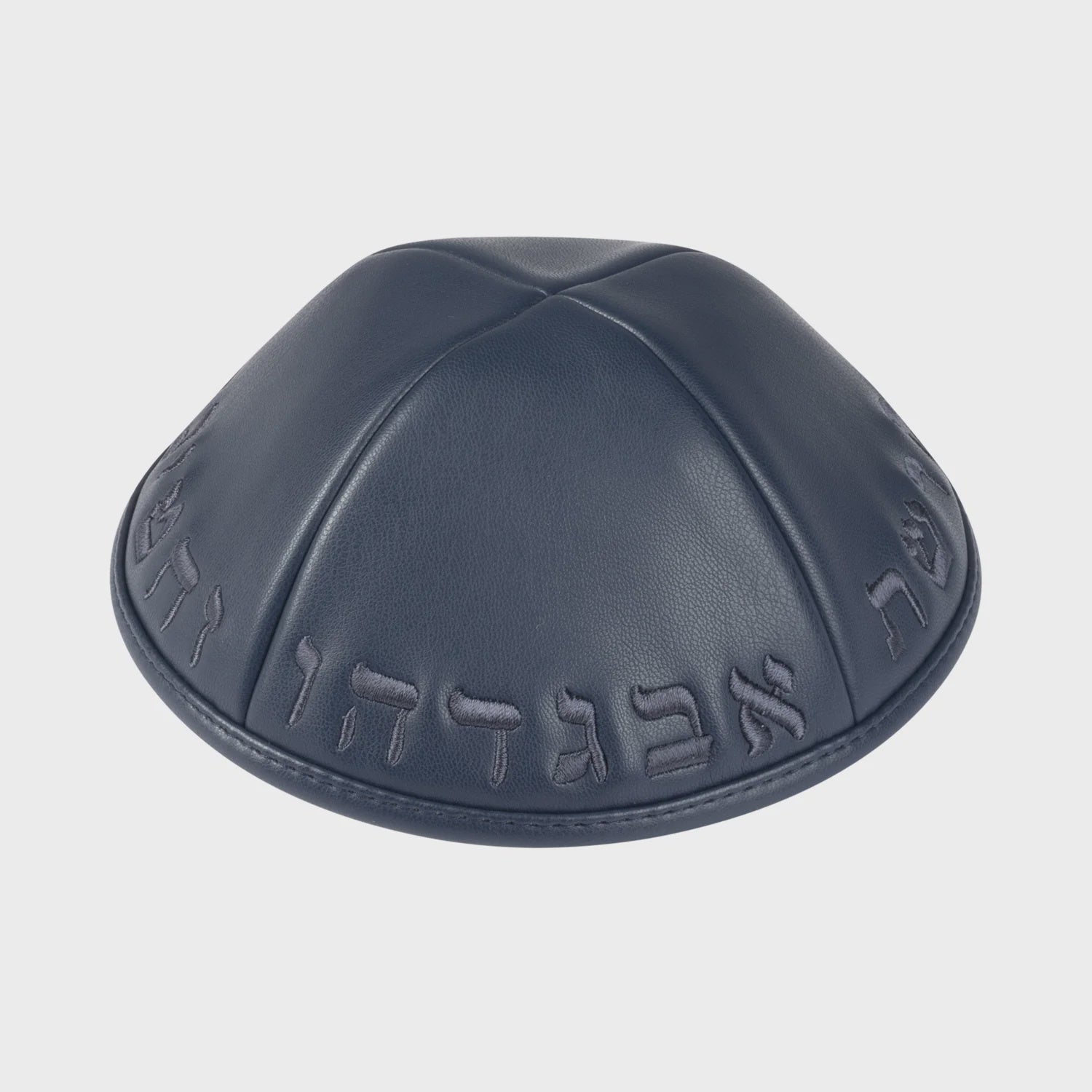 Kipa de Cuero Alef Bet azul