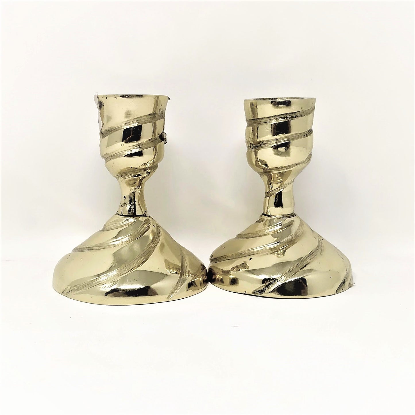 Candelabros Shabat de bronce chicos sencillo 18811