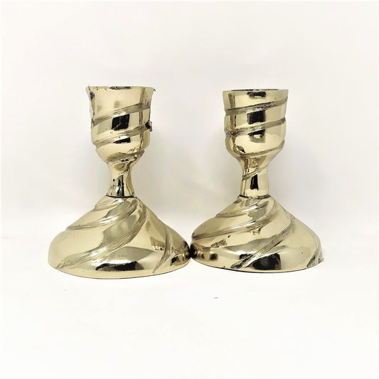 Candelabros Shabat de bronce chicos sencillo 18811