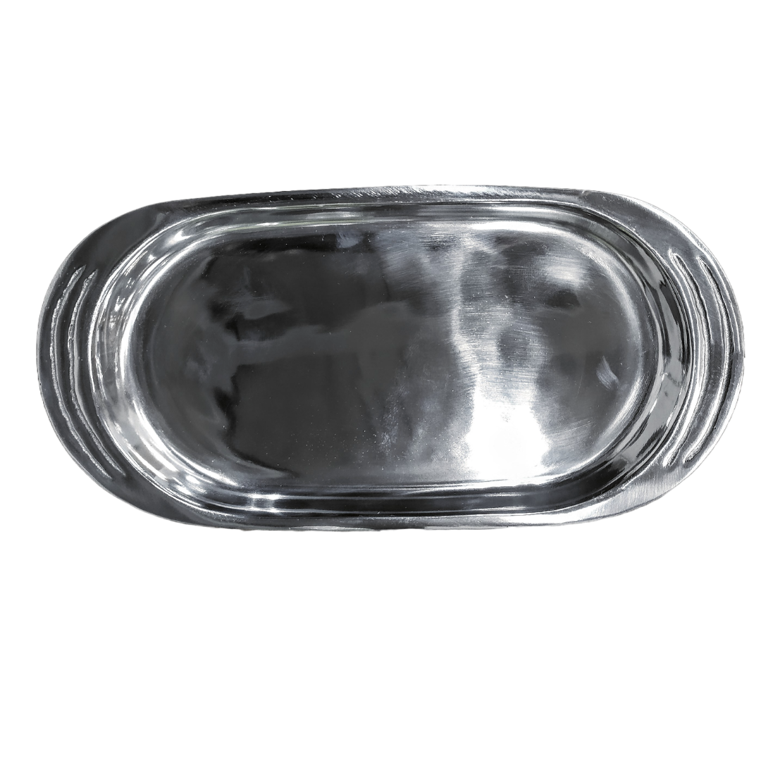 Charola de pewter ovalada lisa 18820