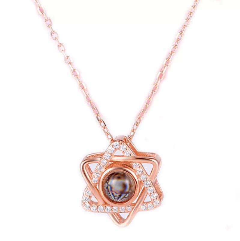 Collar maguen rose con piedra - Libreria Jerusalem Centro