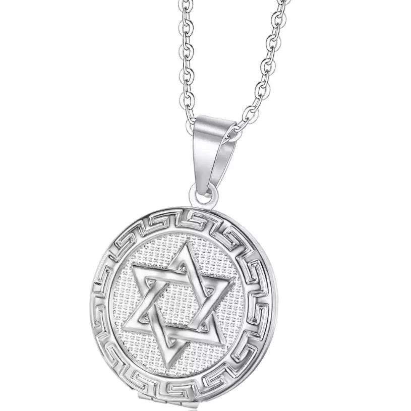 Collar portarretrato plateado - Libreria Jerusalem Centro