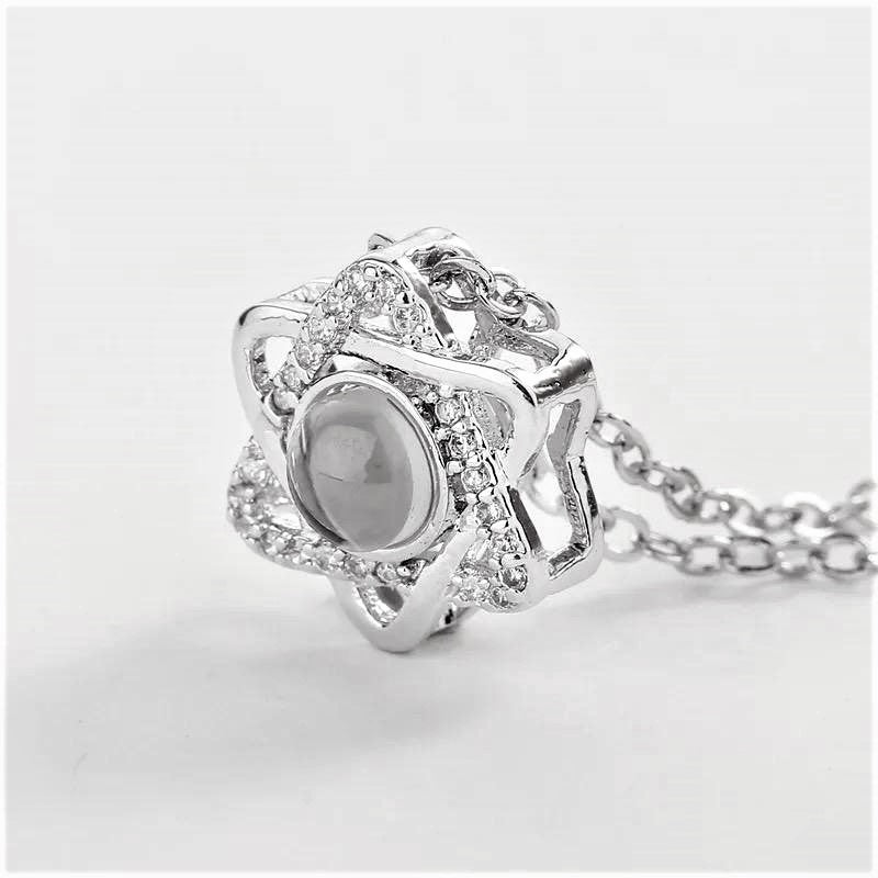 Collar maguen plateado con piedra - Libreria Jerusalem Centro