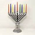 Janukia 9 brazos de pewter chica base decorada para velas  11332