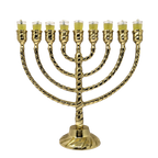 9-branched bronze hanukiah for vessels 16726