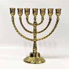 Menora 7 brazos de laca dorada trenzada 17815