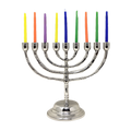 Janukia 9 brazos de pewter mediana base sencilla para velas 11337