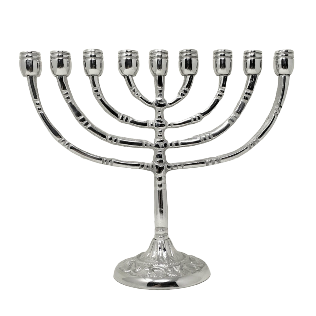 Medium Pewter 9-Armed Chanukah for Candles 16704