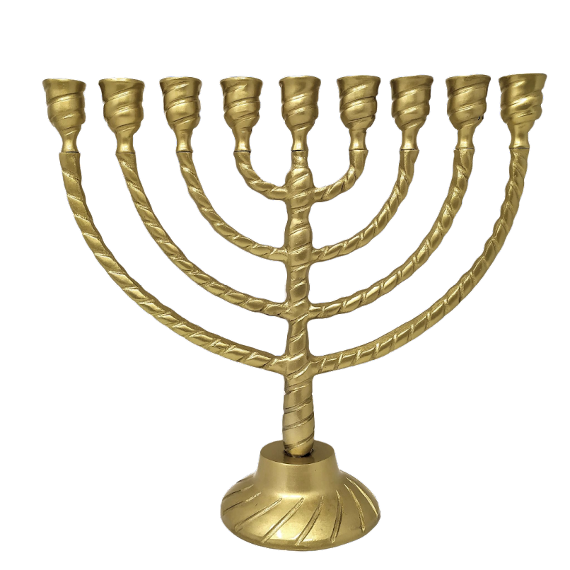 9-branched pewter hanukiah for vessels 16708