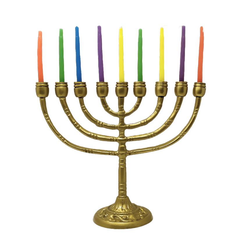 Janukia 9 brazos de pewter mediana dorada para velas 16712