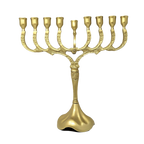 9-branch golden pewter flower Chanukiah for vessels 16715