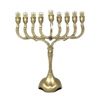 9-branch golden pewter flower Chanukiah for vessels 16715