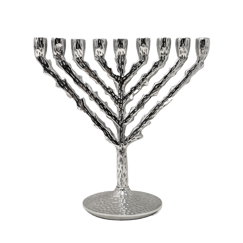 Hammered Pewter 9-Armed Chanukah for Candles 16722