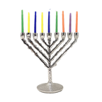 Hammered Pewter 9-Armed Chanukah for Candles 16722
