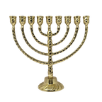 9-branched bronze hanukiah for vessels 16726