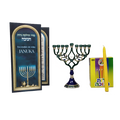 juego de janukia azul para velas 11374