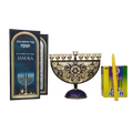 Juego de janukia enjoyada azul para velas 11375