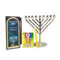 Juego de janukia 9 brazos de pewter martillada para velas 11369