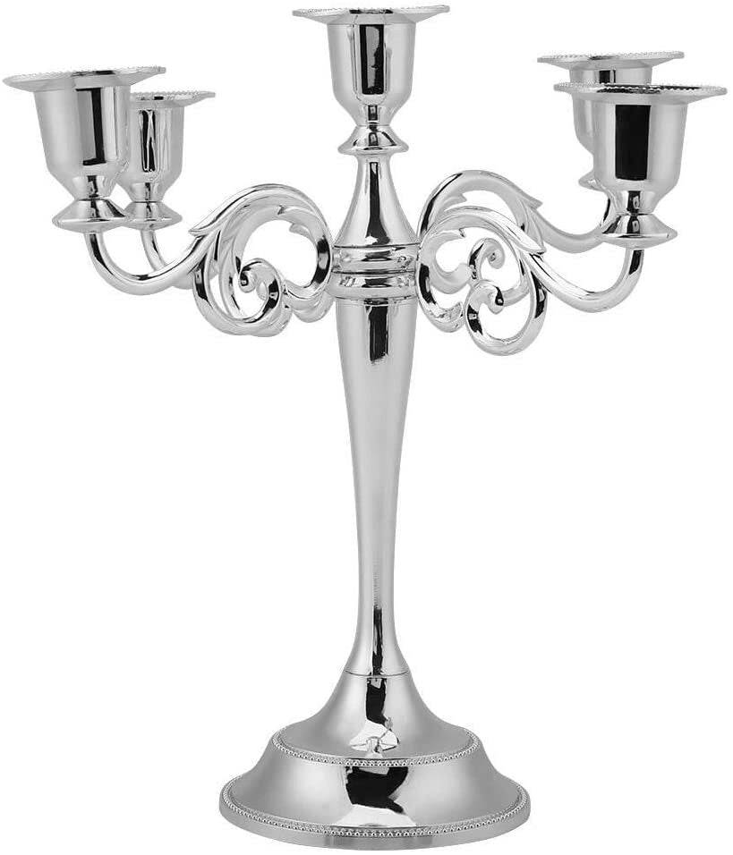 Candelabro Elegante para Shabat 5 brazos plateado 10708 - Libreria Jerusalem Centro