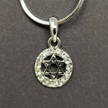 Collar de rodio maguen David brillos blancos 2300 - Libreria Jerusalem Centro
