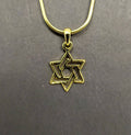 Collar de rodio maguen david dorado sencillo 10123 - Libreria Jerusalem Centro
