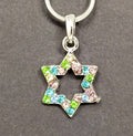 Collar maguen david  plateado con brillantes 201 - Libreria Jerusalem Centro