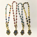 Pulsera cadena de colores varios con hamsa dorada 10969 - Libreria Jerusalem Centro