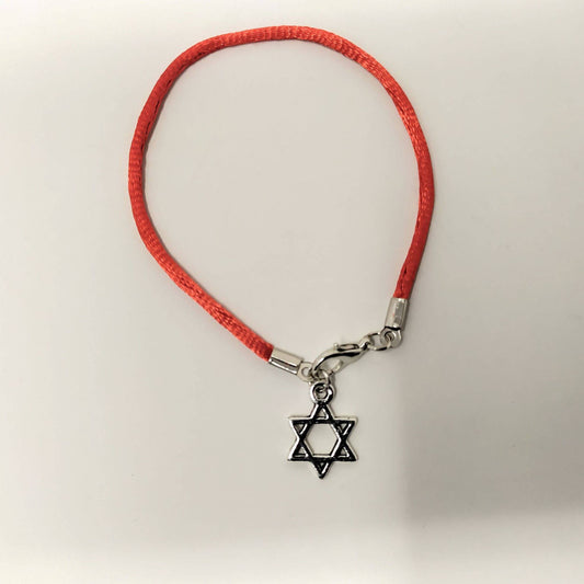 Pulsera hilo rojo lisa maguen David plateada phrlmdp - Libreria Jerusalem Centro