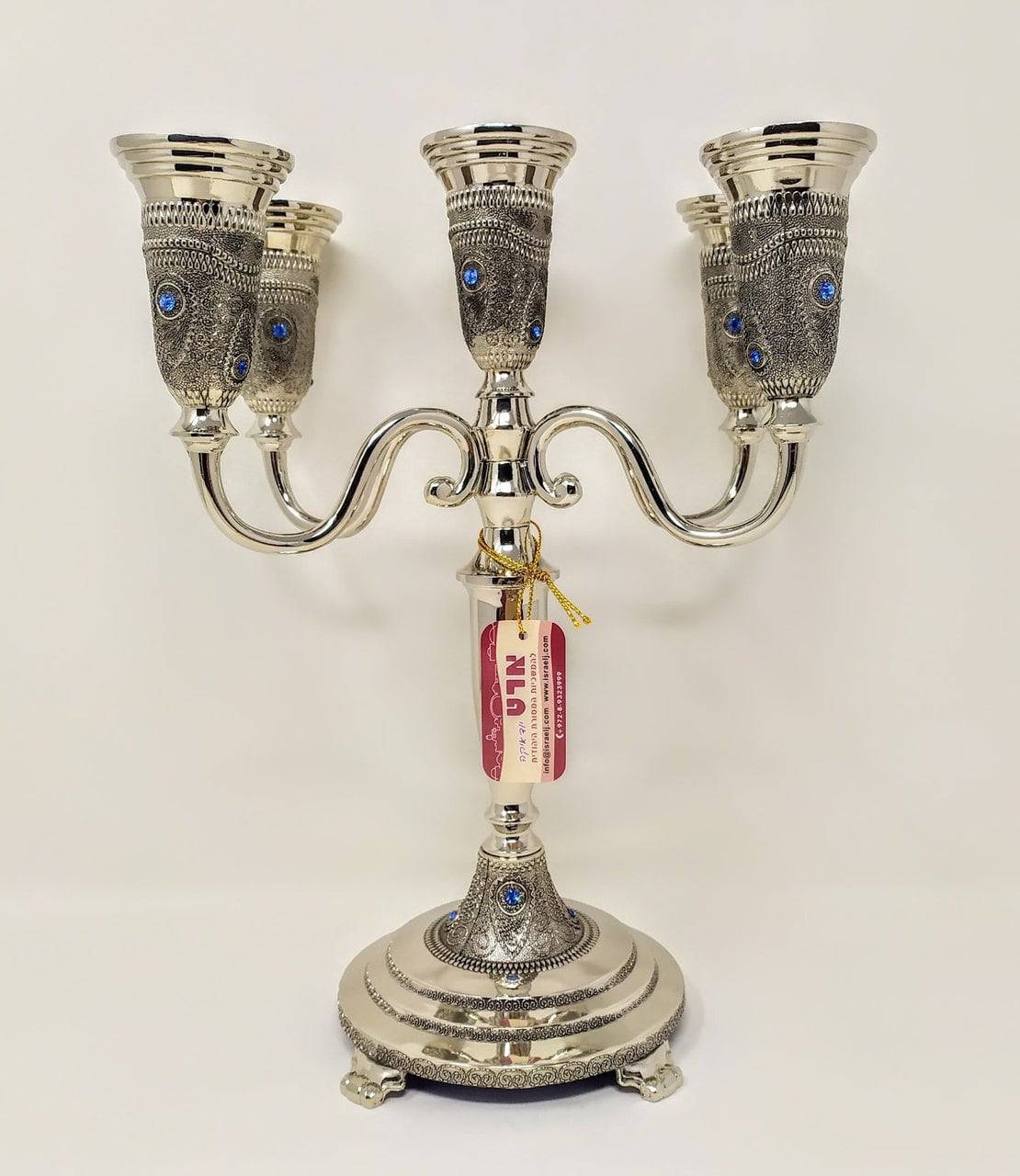 Candelabro shabat 5 brazos 41704 - Libreria Jerusalem Centro