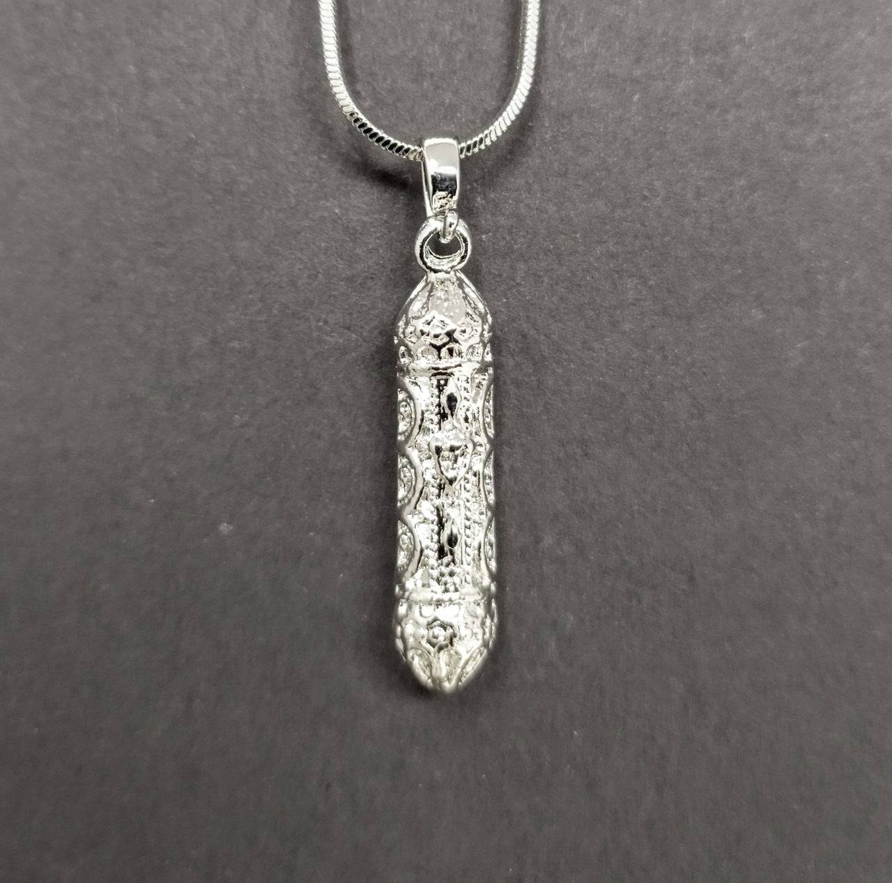 Collar mezuza plateada brillante 10323 - Libreria Jerusalem Centro