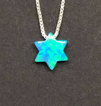 Collar plata maguen david de opalo - Libreria Jerusalem Centro