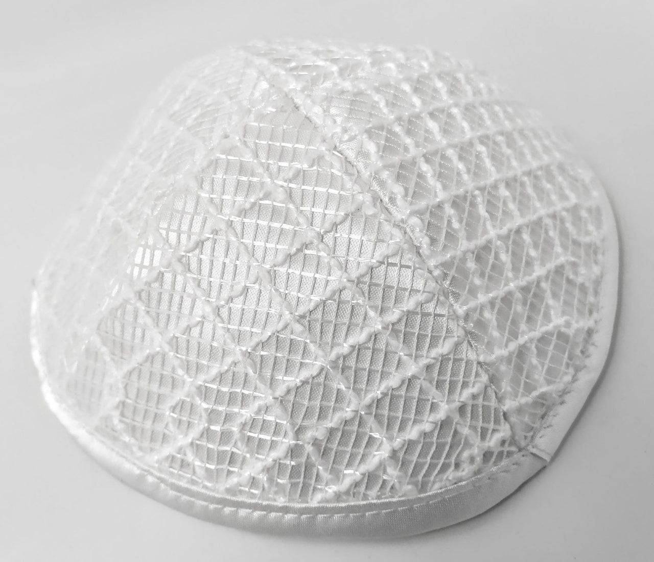 Kipá satín elegante blanca 14182 - Libreria Jerusalem Centro