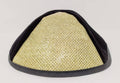 Kipá terciopelo felpa dorado con negro talla 6, 4 partes 15542 - Libreria Jerusalem Centro