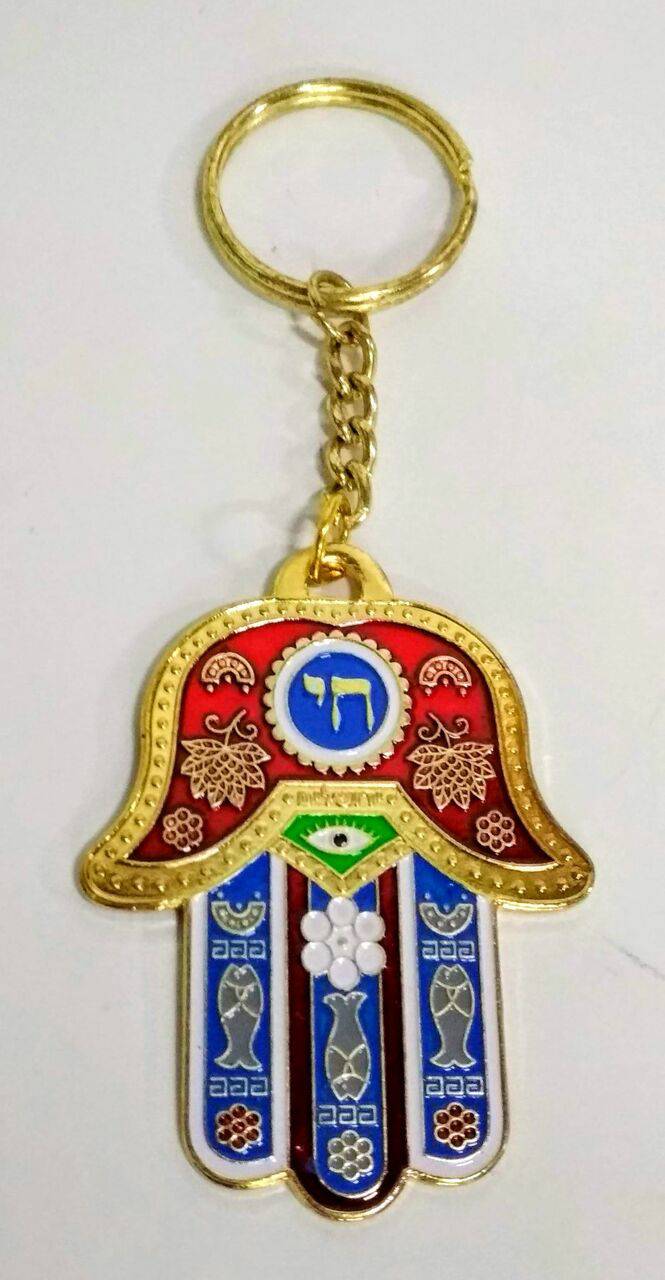 Llavero Hamsa, rojo grande Jai 01728 - Libreria Jerusalem Centro