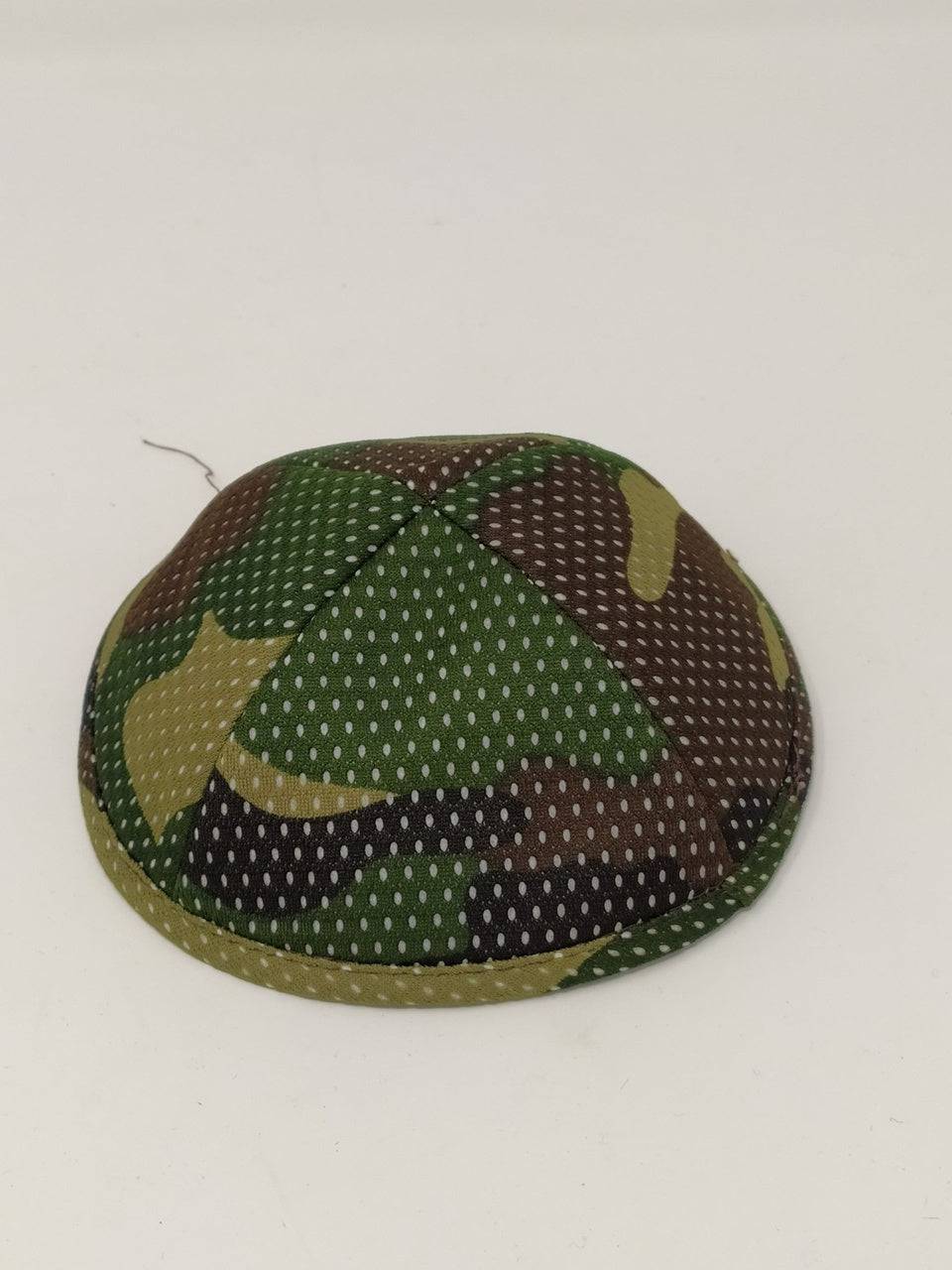 Kipá de tela ejército color verde con puntos blancos 10604 - Libreria Jerusalem Centro